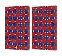 Head Case Designs Rouge Et Bleu Quatrefoil - Motifs de La Série 2 Étui Portefeuille en Cuir Compatible avec Apple iPad Pro 13 M4 2024