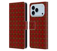 Head Case Designs Rouge Vert Motifs Écoissais - Collection Étui Portefeuille en Cuir Compatible avec Apple iPhone 17 Pro