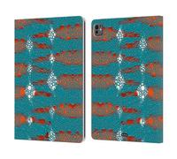 Head Case Designs Sarcelle Et Orange Peau de Caméléon - Motifs Étui Portefeuille en Cuir Compatible avec Apple iPad Pro 13 M4 2024