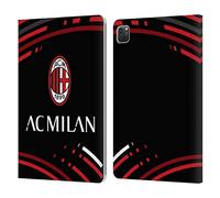 Head Case Designs sous Licence Officielle AC Milan Courbé Modéles De Crête Étui Portefeuille en Cuir Compatible avec Apple iPad Pro 11 2020/2021 / 2022
