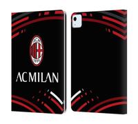 Head Case Designs sous Licence Officielle AC Milan Courbé Modéles De Crête Étui Portefeuille en Cuir Compatible avec Apple iPad Air 11 2020/2022/2024/2025