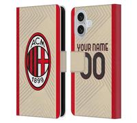 Head Case Designs sous Licence Officielle AC Milan Coutume Personnalisé Away Trousse 2022/23 Coque en Cuir à Portefeuille Compatible avec Apple iPhone 16