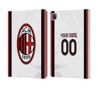 Head Case Designs sous Licence Officielle AC Milan Coutume Personnalisé Extérieur Kit Blason 2026/27 Étui Portefeuille en Cuir Compatible avec Apple iPad Pro 12.9 2020/2021/2022