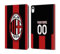 Head Case Designs sous Licence Officielle AC Milan Coutume Personnalisé Maison Kit Blason 2026/27 Étui Portefeuille en Cuir Compatible avec Apple iPad 10.9 2022/2025
