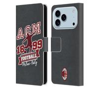 Head Case Designs sous Licence Officielle AC Milan Joueur Adolescents Étui Portefeuille en Cuir Compatible avec Apple iPhone 17 Pro