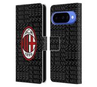 Head Case Designs sous Licence Officielle AC Milan Rouge Et Gris Modéles De Crête Étui Portefeuille en Cuir Compatible avec Google Pixel 10