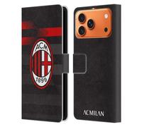 Head Case Designs sous Licence Officielle AC Milan Third 2018/19 Kit Crête Étui Portefeuille en Cuir Compatible avec Apple iPhone 17 Pro Max