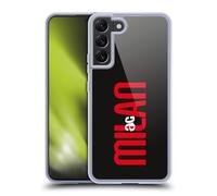 Head Case Designs sous Licence Officielle AC Milan Typographie Verticale Graphismes Coque en Gel [Protection de Qualité Militaire] Compatible avec Samsung Galaxy S22+ 5G Et Compatible avec MagSafe