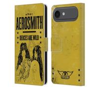 Head Case Designs sous Licence Officielle Aerosmith Deuces are Wild Classiques Étui Portefeuille en Cuir Compatible avec Apple iPhone 17 Air