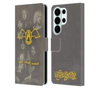 Head Case Designs sous Licence Officielle Aerosmith Get Your Wings Classiques Étui Portefeuille en Cuir Compatible avec Samsung Galaxy S26 Ultra