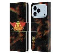Head Case Designs sous Licence Officielle Aerosmith Triangle ailé Classiques Étui Portefeuille en Cuir Compatible avec Apple iPhone 17 Pro