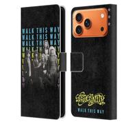 Head Case Designs sous Licence Officielle Aerosmith Walk This Way Classiques Étui Portefeuille en Cuir Compatible avec Apple iPhone 17 Pro Max