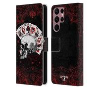 Head Case Designs sous Licence Officielle Alchemy Gothic As de l'anarchie Crâne Et Cartes Étui Portefeuille en Cuir Compatible avec Samsung Galaxy S22 Ultra 5G