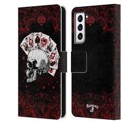 Head Case Designs sous Licence Officielle Alchemy Gothic As de l'anarchie Crâne Et Cartes Étui Portefeuille en Cuir Compatible avec Samsung Galaxy S21 5G