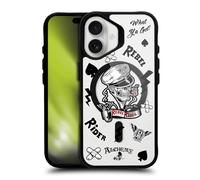 Head Case Designs sous Licence Officielle Alchemy Gothic Cavalier Rebelle Art Gothique Black Shockproof Bumper Case [Military Grade] Compatible with Apple iPhone 16 and with MagSafe