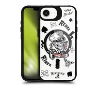 Head Case Designs sous Licence Officielle Alchemy Gothic Cavalier Rebelle Art Gothique Black Shockproof Bumper Case [Military Grade] Compatible with Apple iPhone 16e and with MagSafe