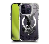 Head Case Designs sous Licence Officielle Alchemy Gothic Chat Crâne de Poe Neuf Vies Art Gothique Étui Antichoc [Qualité Militaire] Compatible avec Apple iPhone 14 Pro et Compatible avec MagSafe