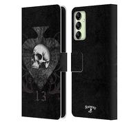 Head Case Designs sous Licence Officielle Alchemy Gothic Club de la Mort Crâne Et Cartes Étui Portefeuille en Cuir Compatible avec Samsung Galaxy A14 5G