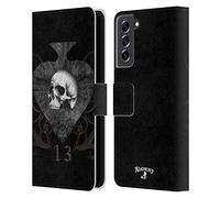 Head Case Designs sous Licence Officielle Alchemy Gothic Club de la Mort Crâne Et Cartes Étui Portefeuille en Cuir Compatible avec Samsung Galaxy S21 FE 5G