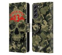 Head Case Designs sous Licence Officielle Alchemy Gothic Crâne de Camouflage Crâne Étui Portefeuille en Cuir Compatible avec Samsung Galaxy S21 FE 5G