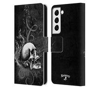 Head Case Designs sous Licence Officielle Alchemy Gothic De Profundis Crâne Étui Portefeuille en Cuir Compatible avec Samsung Galaxy S22 5G