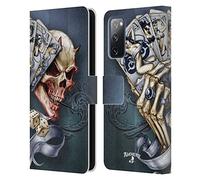 Head Case Designs sous Licence Officielle Alchemy Gothic Lisez-Les et pleurez Crâne Et Cartes Étui Portefeuille en Cuir Compatible avec Samsung Galaxy S20 FE / 5G