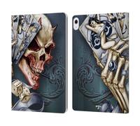 Head Case Designs sous Licence Officielle Alchemy Gothic Lisez-Les et pleurez Crâne Et Cartes Étui Portefeuille en Cuir Compatible avec Apple iPad Air 13 2024/2025