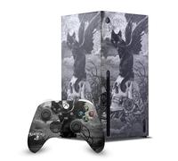Head Case Designs Sous Licence Officielle Alchemy Gothic Neuf vies de chat crâne de Poe Gothique Enveloppement De Console De Jeu Et Skins Pour Manette De Jeu Ensemble compatible avec Xbox Series X