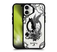 Head Case Designs sous Licence Officielle Alchemy Gothic Nine Lives of Poe Skull Cat Gothic Art Black Shockproof Bumper Case [Military Grade] Compatible with Apple iPhone 16 Plus and with MagSafe