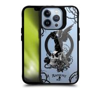 Head Case Designs sous Licence Officielle Alchemy Gothic Nine Lives of Poe Skull Cat Gothic Art Black Shockproof Bumper Case [Military Grade] Compatible with Apple iPhone 13 Pro and with MagSafe