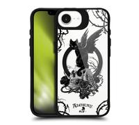 Head Case Designs sous Licence Officielle Alchemy Gothic Nine Lives of Poe Skull Cat Gothic Art Black Shockproof Bumper Case [Military Grade] Compatible with Apple iPhone 16e and with MagSafe