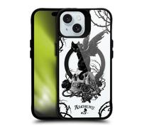 Head Case Designs sous Licence Officielle Alchemy Gothic Nine Lives of Poe Skull Cat Gothic Art Black Shockproof Bumper Case [Military Grade] Compatible with Apple iPhone 15 and with MagSafe