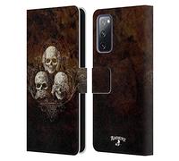 Head Case Designs sous Licence Officielle Alchemy Gothic No Crâne maléfique Trois Crâne Étui Portefeuille en Cuir Compatible avec Samsung Galaxy S20 FE / 5G