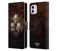 Head Case Designs sous Licence Officielle Alchemy Gothic No Crâne maléfique Trois Crâne Étui Portefeuille en Cuir Compatible avec Apple iPhone 11