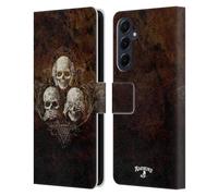 Head Case Designs sous Licence Officielle Alchemy Gothic No Crâne maléfique Trois Crâne Étui Portefeuille en Cuir Compatible avec Samsung Galaxy A55 5G