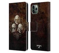 Head Case Designs sous Licence Officielle Alchemy Gothic No Crâne maléfique Trois Crâne Étui Portefeuille en Cuir Compatible avec Apple iPhone 11 Pro Max
