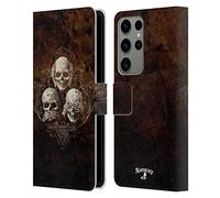 Head Case Designs sous Licence Officielle Alchemy Gothic No Crâne maléfique Trois Crâne Étui Portefeuille en Cuir Compatible avec Samsung Galaxy S23 Ultra 5G