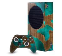 Head Case Designs Sous Licence Officielle Alyn Spiller Bois et Résine Aqua Mix Art Enveloppement De Console De Jeu Et Skins Pour Manette compatible avec Xbox Series S Console & Controller Bundle