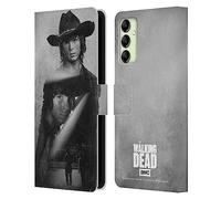Head Case Designs sous Licence Officielle AMC The Walking Dead Carl Exposition Double Étui Portefeuille en Cuir Compatible avec Samsung Galaxy A14 5G