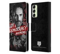 Head Case Designs sous Licence Officielle AMC The Walking Dead Démocratie Rick Grimes Héritage Étui Portefeuille en Cuir Compatible avec Samsung Galaxy A14 5G