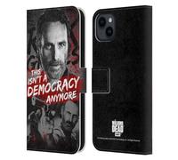 Head Case Designs sous Licence Officielle AMC The Walking Dead Démocratie Rick Grimes Héritage Étui Portefeuille en Cuir Compatible avec Apple iPhone 15 Plus