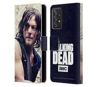 Head Case Designs sous Licence Officielle AMC The Walking Dead Moitié de Corps Daryl Dixon Étui Portefeuille en Cuir Compatible avec Galaxy A52 / A52s / 5G (2021)