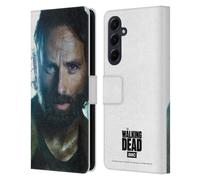 Head Case Designs sous Licence Officielle AMC The Walking Dead Rick Personnages Étui Portefeuille en Cuir Compatible avec Samsung Galaxy A55 5G