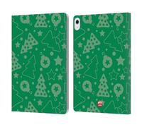 Head Case Designs sous Licence Officielle Animal Club International Arbre de Noël Vert Patterns Étui Portefeuille en Cuir Compatible avec Apple iPad Air 13 2024/2025
