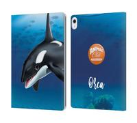 Head Case Designs sous Licence Officielle Animal Club International Orca sous-Marin Étui Portefeuille en Cuir Compatible avec Apple iPad Air 13 2024/2025