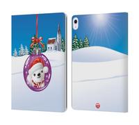 Head Case Designs sous Licence Officielle Animal Club International Polar Bear Boules de Noël Étui Portefeuille en Cuir Compatible avec Apple iPad Air 13 2024/2025