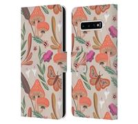 Head Case Designs sous Licence Officielle Anis Illustration Champignons Fleurs Et Feuilles Coque en Cuir à Portefeuille Compatible avec Samsung Galaxy S10+ / S10 Plus