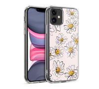 Head Case Designs sous Licence Officielle Anis Illustration Marguerites Rose Pastel Fleurs Et Feuilles Coque en Gel [Qualité Militaire] Compatible avec Apple iPhone 11 Et Compatible avec MagSafe