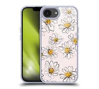 Head Case Designs sous Licence Officielle Anis Illustration Marguerites Rose Pastel Fleurs Et Feuilles Coque en Gel [Qualité Militaire] Compatible avec Apple iPhone 16e Et Compatible avec MagSafe