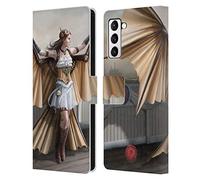 Head Case Designs sous Licence Officielle Anne Stokes Aviateur Steampunk Étui Portefeuille en Cuir Compatible avec Samsung Galaxy S21+ 5G